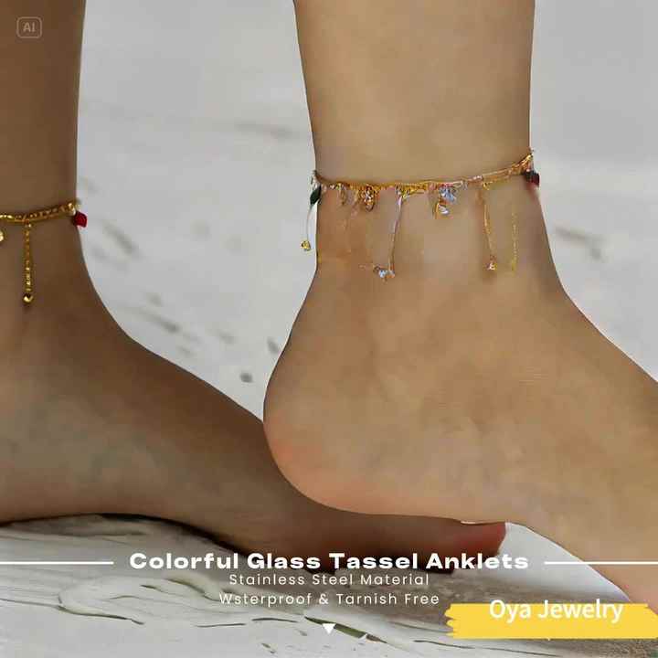 OYA Jewelry Wholesale Women Pendant Anklet Stainless Steel Ankle Bracelets  for Teen Girls Foot Chain Jewelry