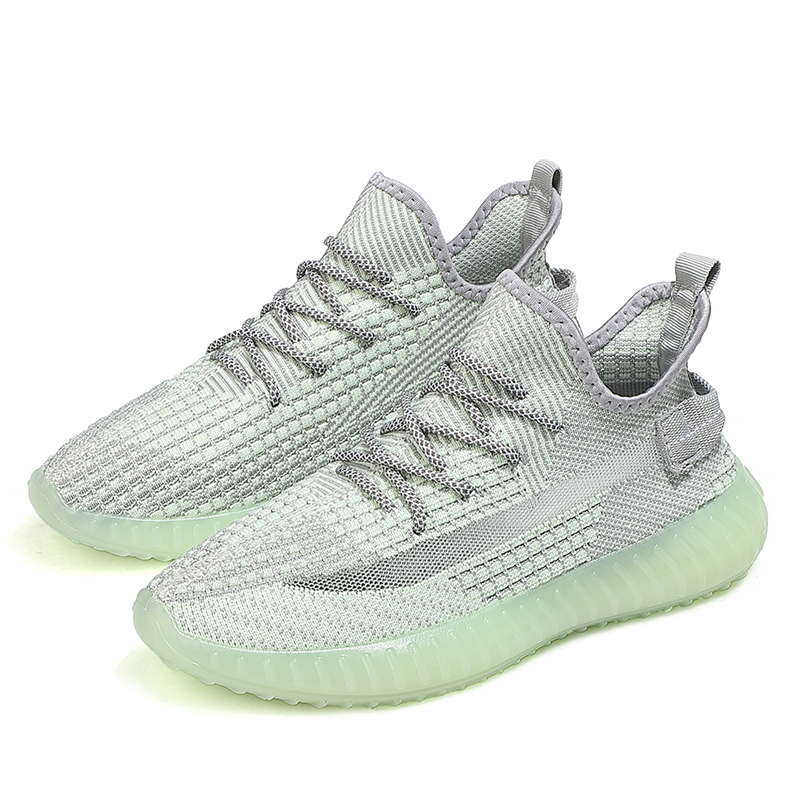 Популярные высокие кроссовки yeezy 350, легкие светящиеся повседневные туфли yeezy унисекс
