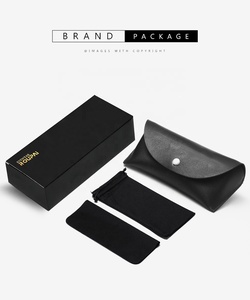 Factory Designer Custom Logo Wholesale Black Eyewear Private Label brand logo Sunglass Case