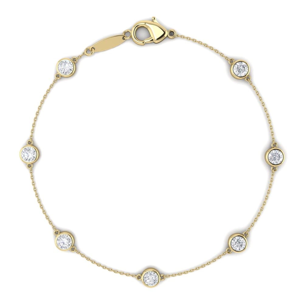AAA GEMS Women Gold Moissanite Diamond Bracelet 14k 18k White Gold  DEF Moissanite Chain Bracelet For Women