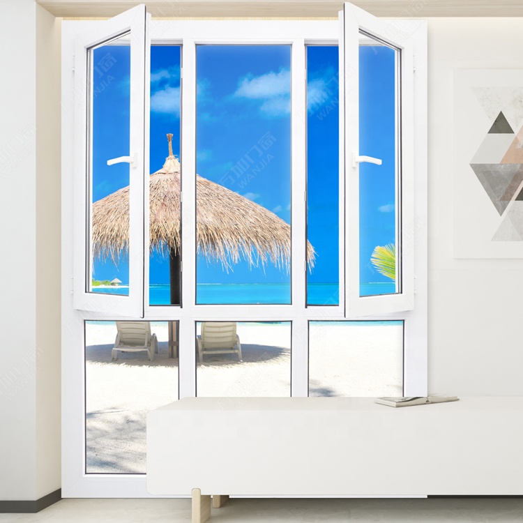 Upvc/pvc/plástico de vidro casement/swing portas janelas