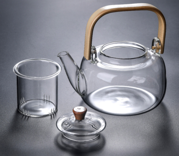 带竹柄的透明pyrex玻璃大茶壶 - buy antique glass teapots,glass