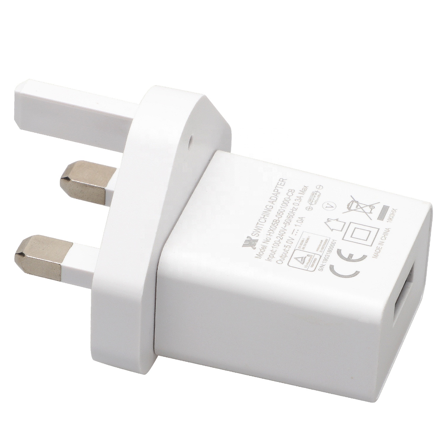 Сетевые адаптеры питания BS CE EMC ERP LVD с сертификатом, сетевые USB-адаптеры, зарядное устройство с вилкой Стандарта Великобритании, 5 В, 1 А, 1,2 А, 1,5 А, блок питания с одним портом