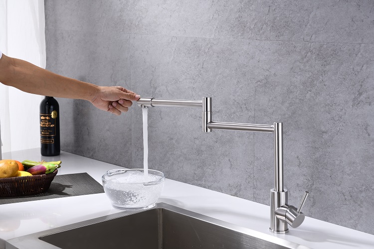 Swivel Spout Pot Filler Single Handle Sink Mixer Tap Retractable Folding Kitchen Faucet