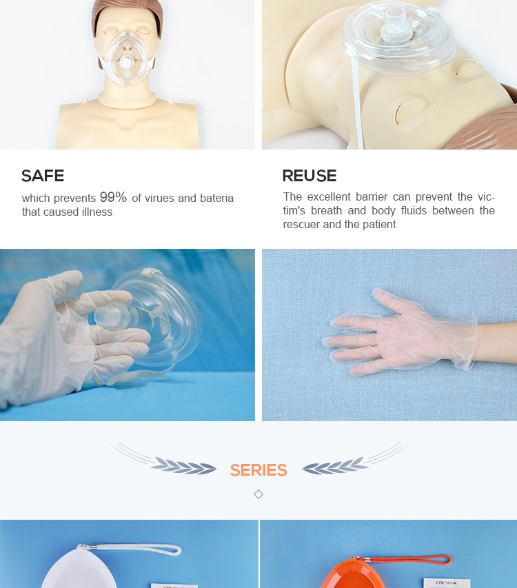 wap健康ce证书单向阀口袋硬壳救援cpr面具