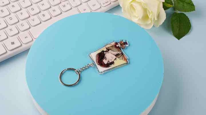 Custom Animation Character Keychain Acrylic Charm Clear Plastic Keyring ...