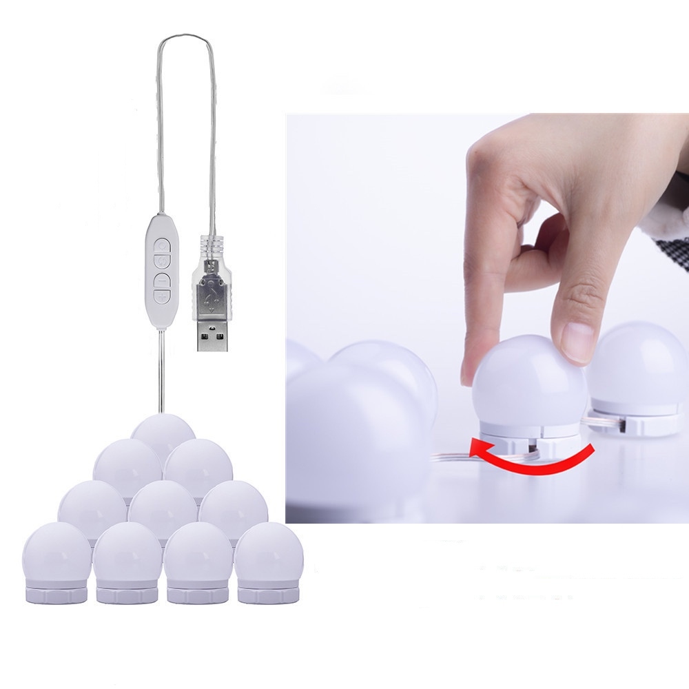 Rotatable wire 10 pcs studio lights for photography vanity mirror lamp led mirror lamps beauty makeup light