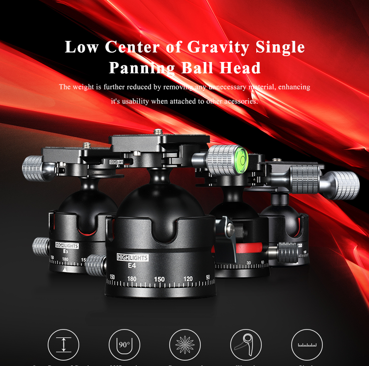 Perfect Quality Professional Camera Ball Head SLR Stand Tripod Head With Quick Mounting Plate