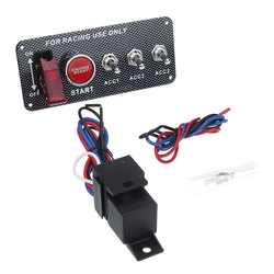 JDM Racing Culture Carbon Fiber Racing Car Toggle Switch Ignition Engine Start Push LED Button Panel