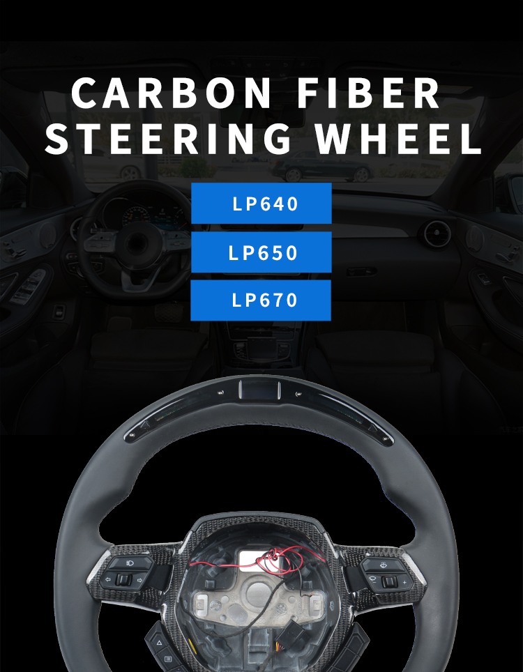 Custom Alcanta-r carbon fiber steering wheel For Lamborghini URUS HURACAN LP550 LP560 LP570 racing wheel convertible