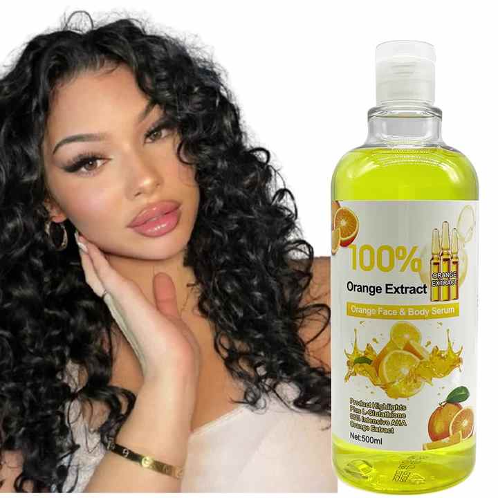 glutathione body serum Orange Face Body Serum 100% Orange Extract L-Glutathione Niacinamide Vitamin E 500ml 98% Intensive AHA Pore Shrinking Brighten