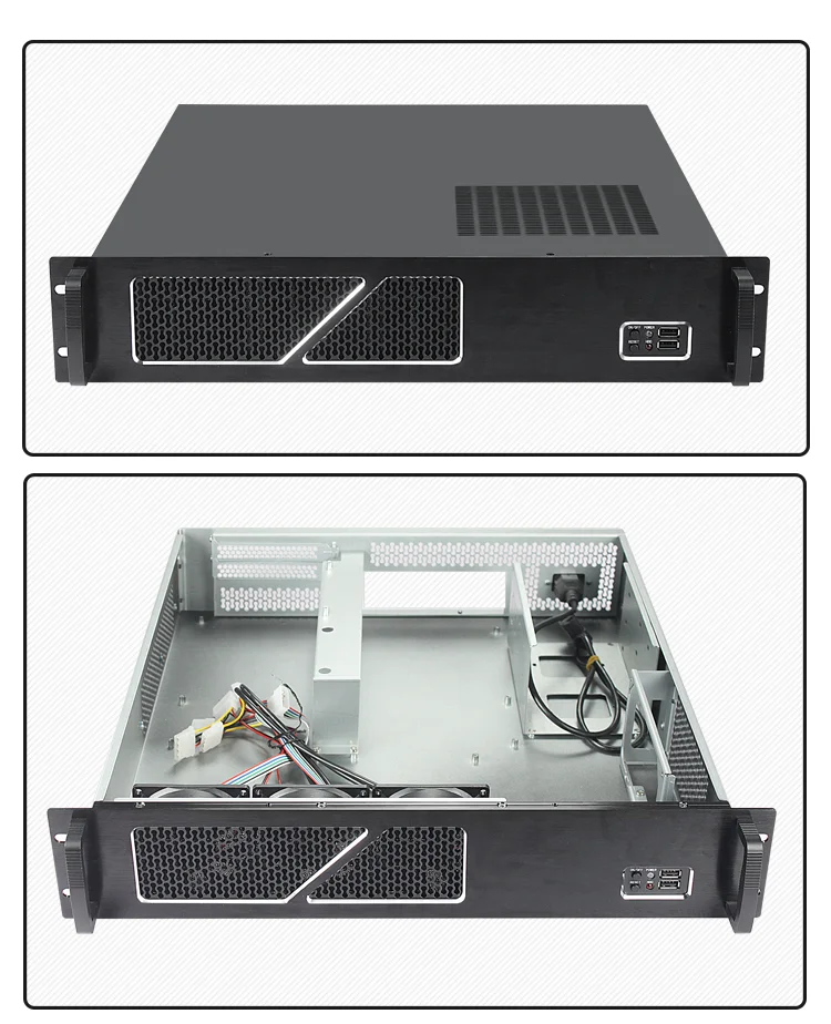 Rack Pc Chassis  2u Short Rackmount Chassis with 3 Internal 3.5" HDD GPU Server Case DIY new design Chassis