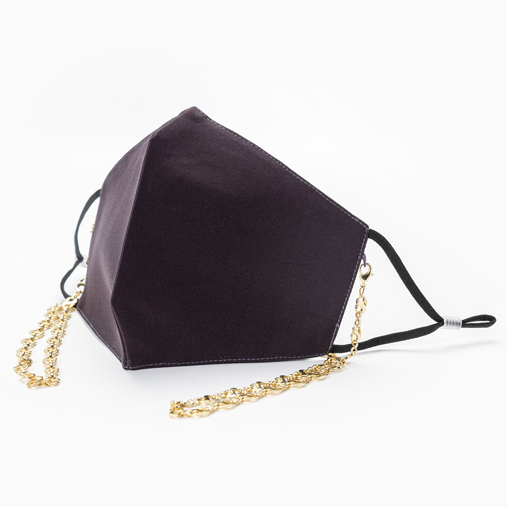 Осенне-зимняя элегантная фиолетовая многоразовая моющаяся хлопковая шелковая маска для лица