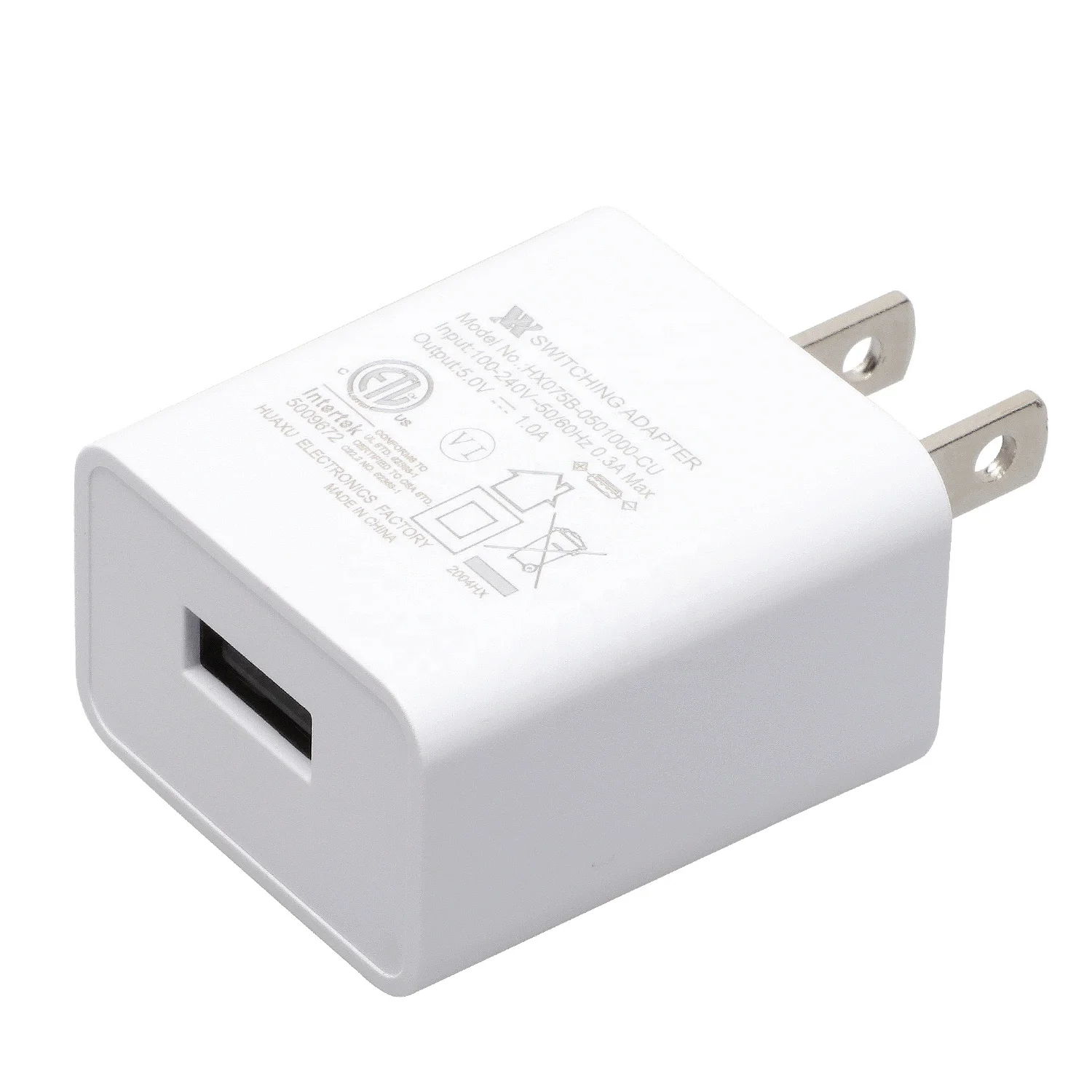 ETL FCC сертифицированные USB настенные адаптеры питания US PLUG 5V 1A 1.2A 1.5A один порт адаптер питания