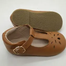 manufacturer Tan Smooth Leather T-bar child shoe l