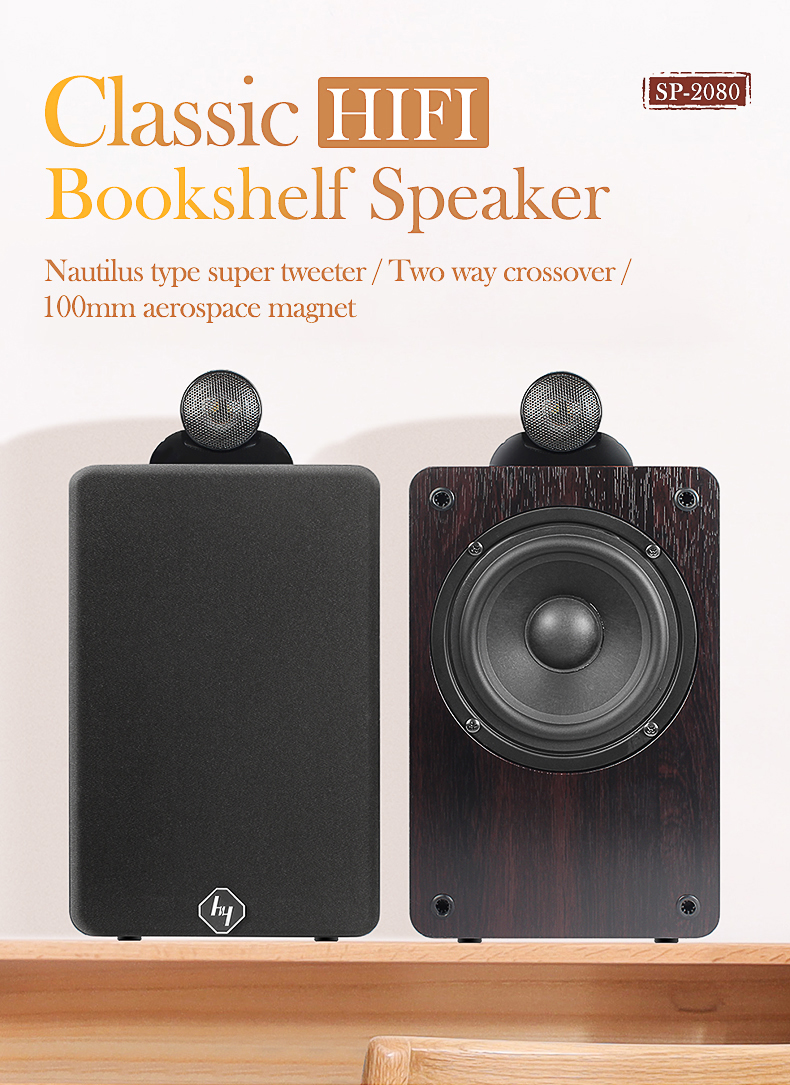 スピーカー・ウーファー Classic Hi-Fi Bookshelf Speaker SP-2080 SP-2080 5.25 Inch 2-Way Crossover HIFI Professional Speaker
