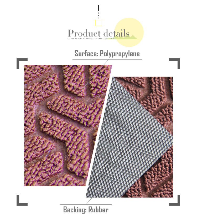 Doormat polyester rubber backing embossed floor mat rubber doormat(图4)
