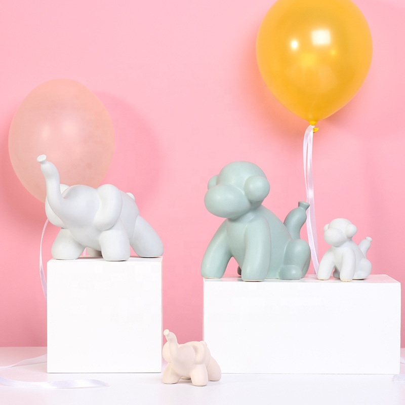 Декоративная креативная фигурка животного, керамические украшения для гостиной и дома, статуя обезьянки, слона, свадебные подарки