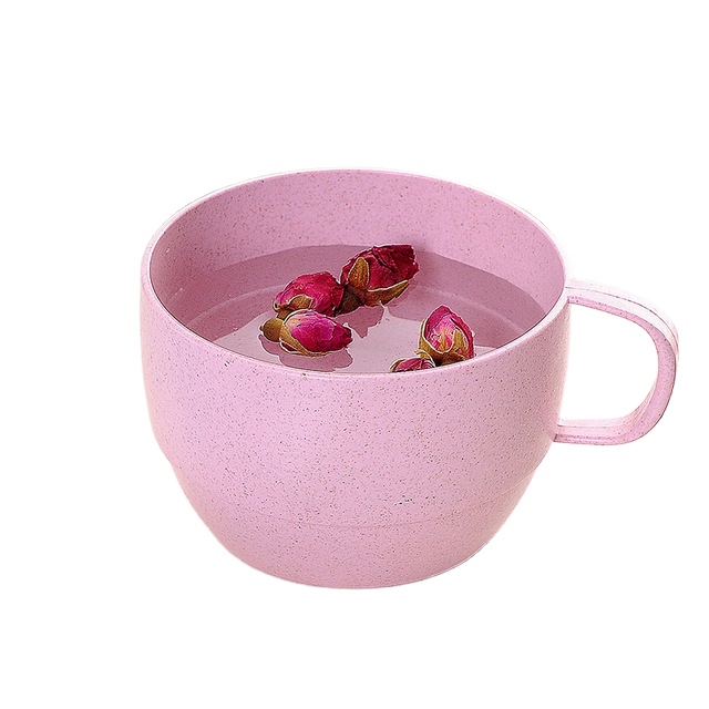 Многоразовая кофейная чашка Пшеничная солома пластиковая кофейная чашка с ручкой