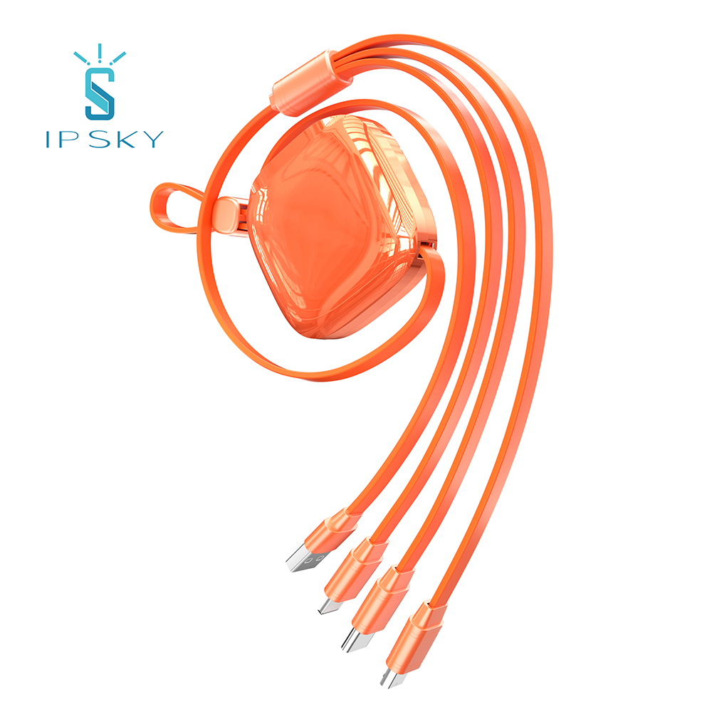 IPSKY заводская цена Мобильный телефон Быстрая зарядка USB Micro Lighting Type C Выдвижной 3 в 1 USB кабель