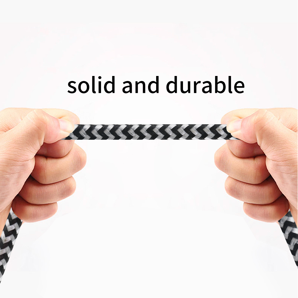 TKETAI 1 м, 2 м, новый прочный нейлоновый Плетеный Черный тканевый аксессуар для быстрой зарядки, Usb-кабель типа c, 3 А, нейлоновый Usb-кабель