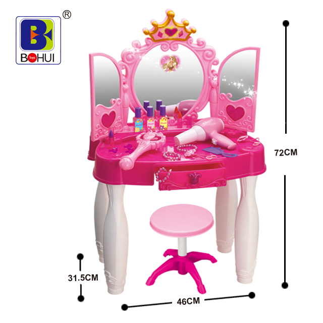 Гарантированное качество, подходящая цена, туалетный столик, игрушечный пластиковый туалетный набор, зеркало с музыкой и светом