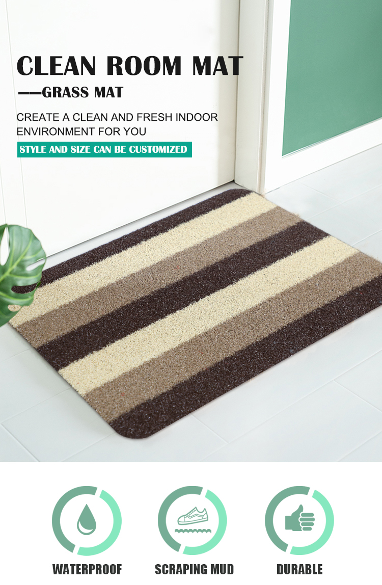 2022 popular Indoor 100%PP material PVC backing Artificial turf mat plastic grass door mat(图1)