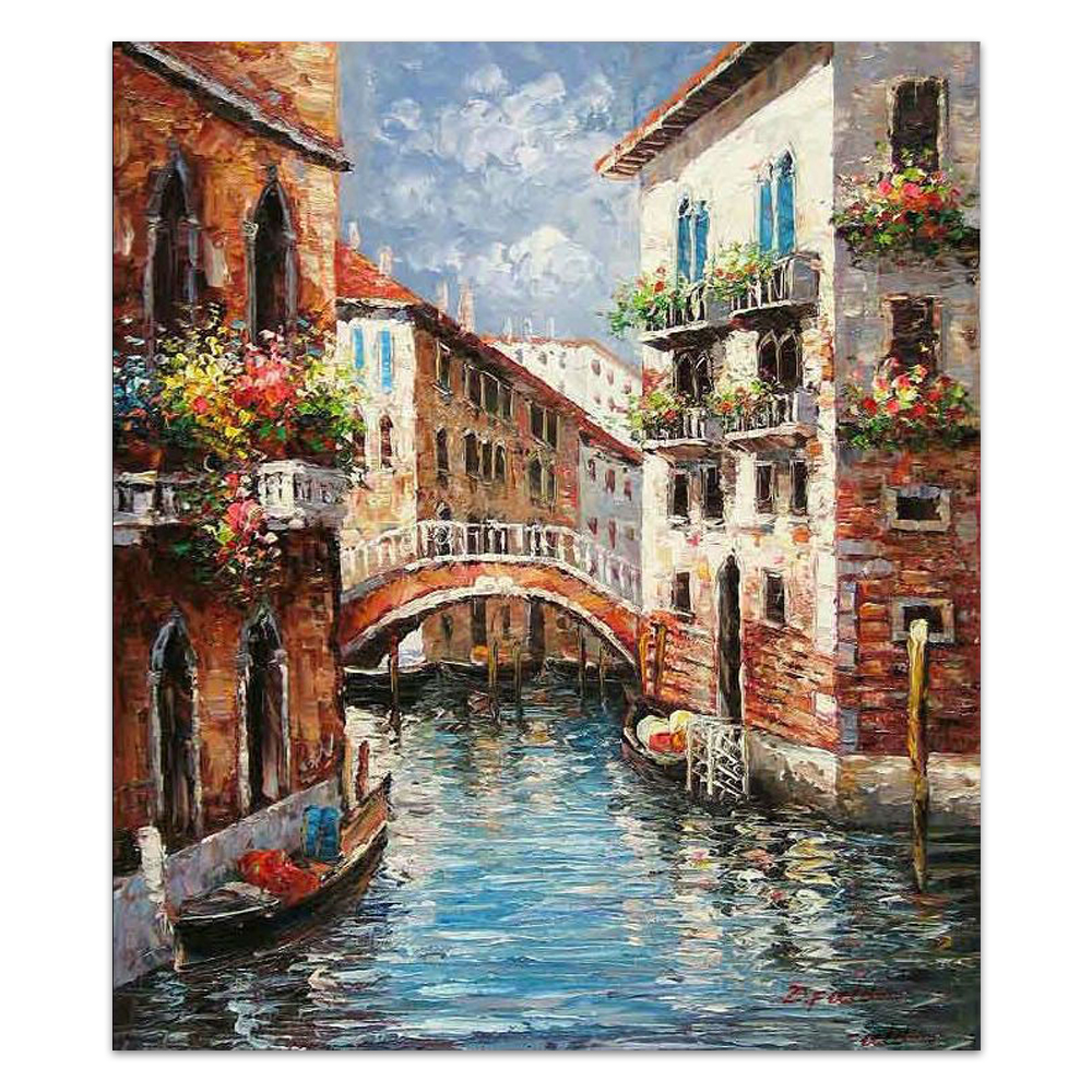 希少！ヴェネチア　水の都　絵画　ビンテージ イタリア　ヨーロッパ欧州インテリア 写真のカスタマイズ100% 手作りの美しいヨーロッパのイタリアの