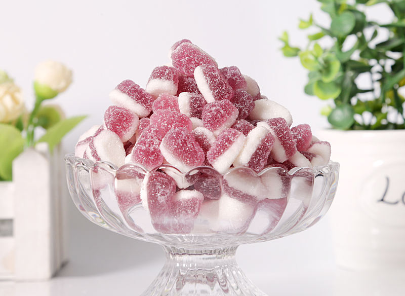 198g soft chew sweet and sour jelly flavored grape fudge gummy