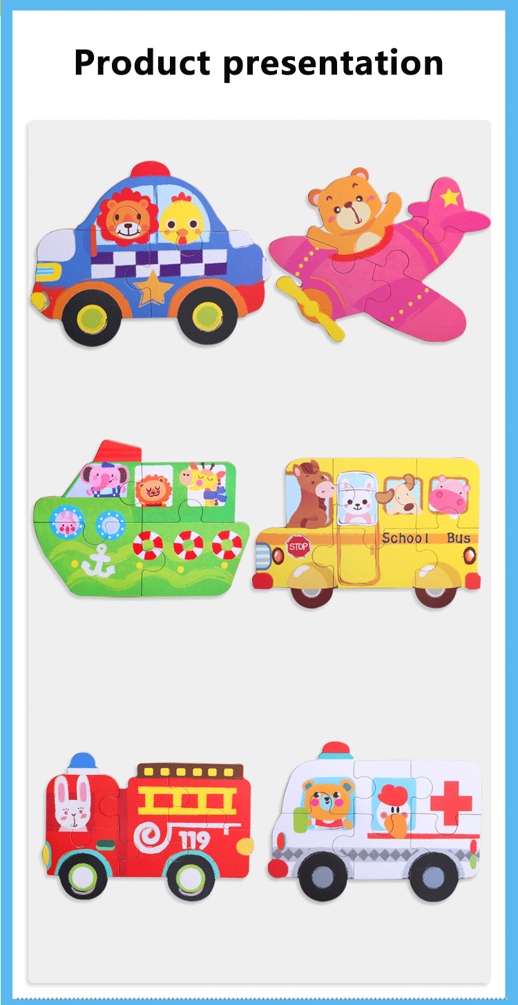 Wholesale Montessori Colorful Wooden Animal Jigsaw Puzzles Set Toys Hot Sale Toddler Early Learning Boys Girls Toys