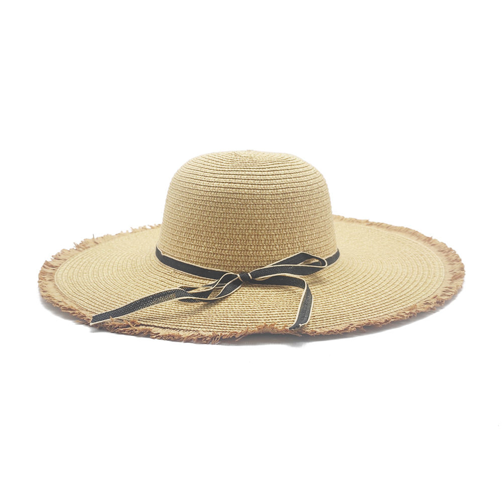 定制条纹稻草编织宽边太阳沙滩帽为妇女 - buy floppy hat,summer