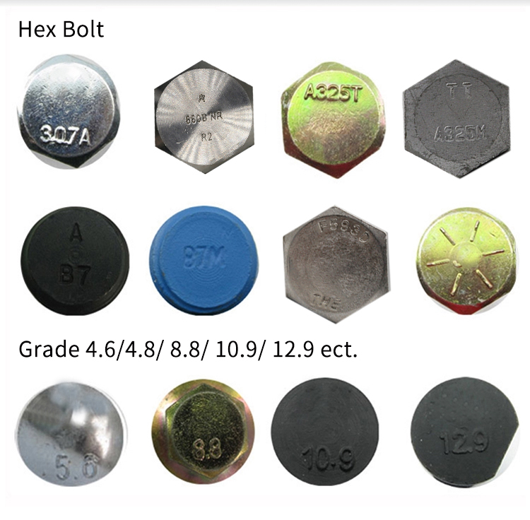 DIN931/DIN933 hexagon bolt nut type m4m5m6m8 steel nut hexagon nut bolt