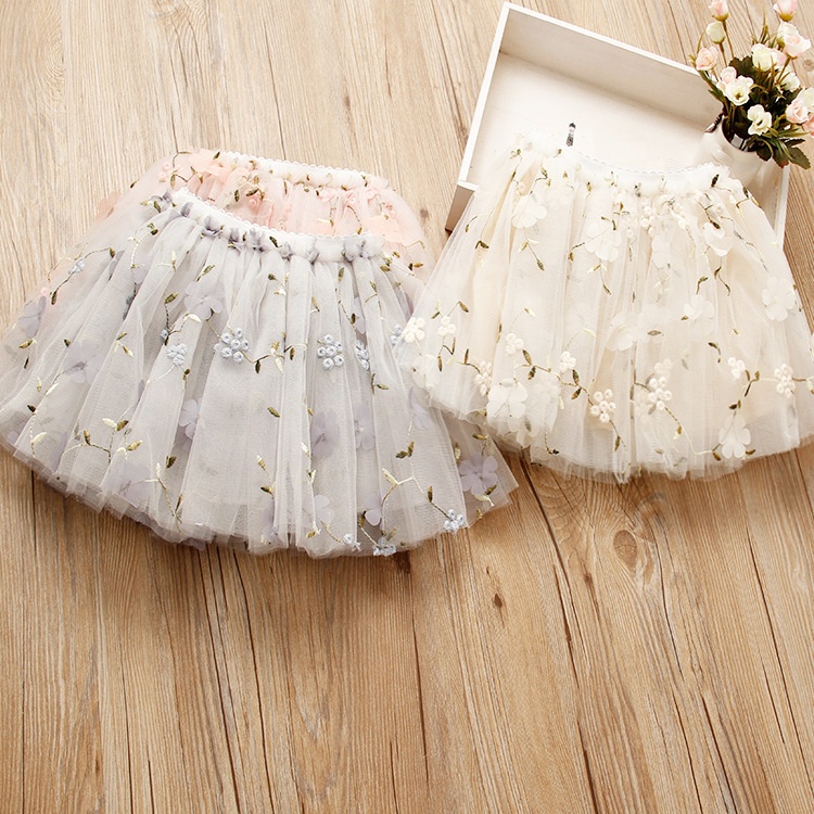2020 новая Цветочная вышивка детская Радужная юбка-пачка, для детей