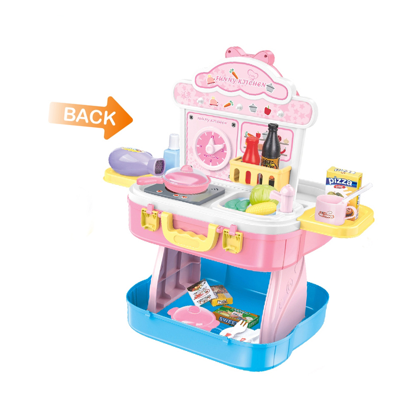 2020 Новый 2 в 1 игровой домик набор детского туалетного столика и набор кухонных игрушек