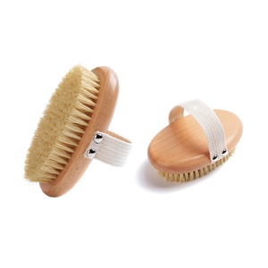 Natural wood wooden body scrub wash brushing set bamboo vagan dry skin bath body brush for exfoliation