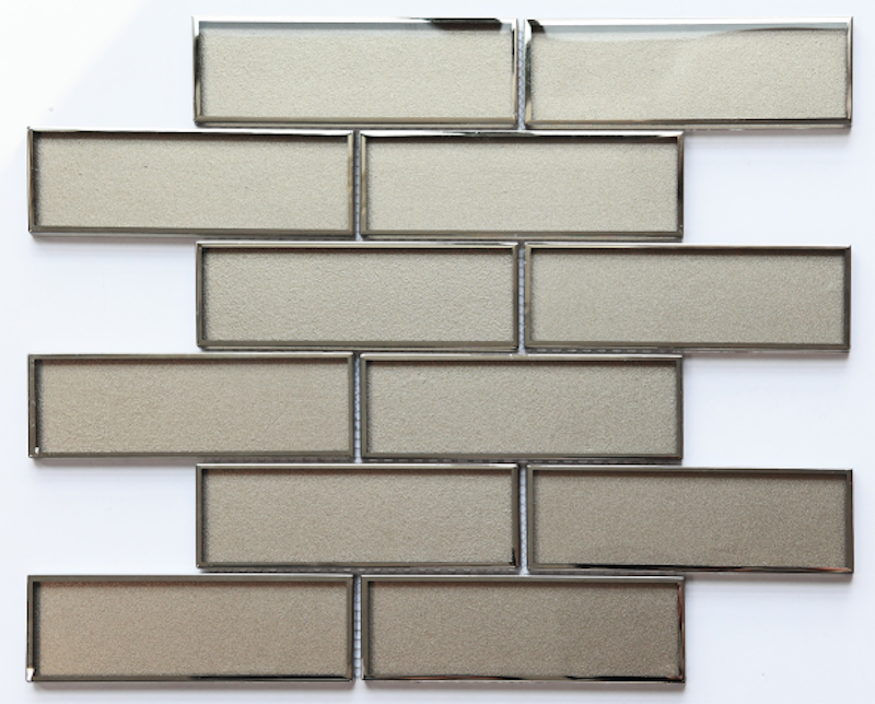 Zinc Coated Wall Mosaic Latest Design Galvanized Hexagonal Glass Mosaic 3D Decorative Tiles