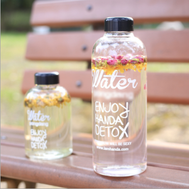 Amazon Hot Sale High Capacity 600ml 1000ml Fruit Tea Cup Pongdang Borosilicate Glass Water Bottle