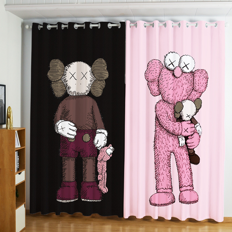 Instagram Internet celebridade Moda Marca Kaws Personalizados Impresso Cortinas de Janela