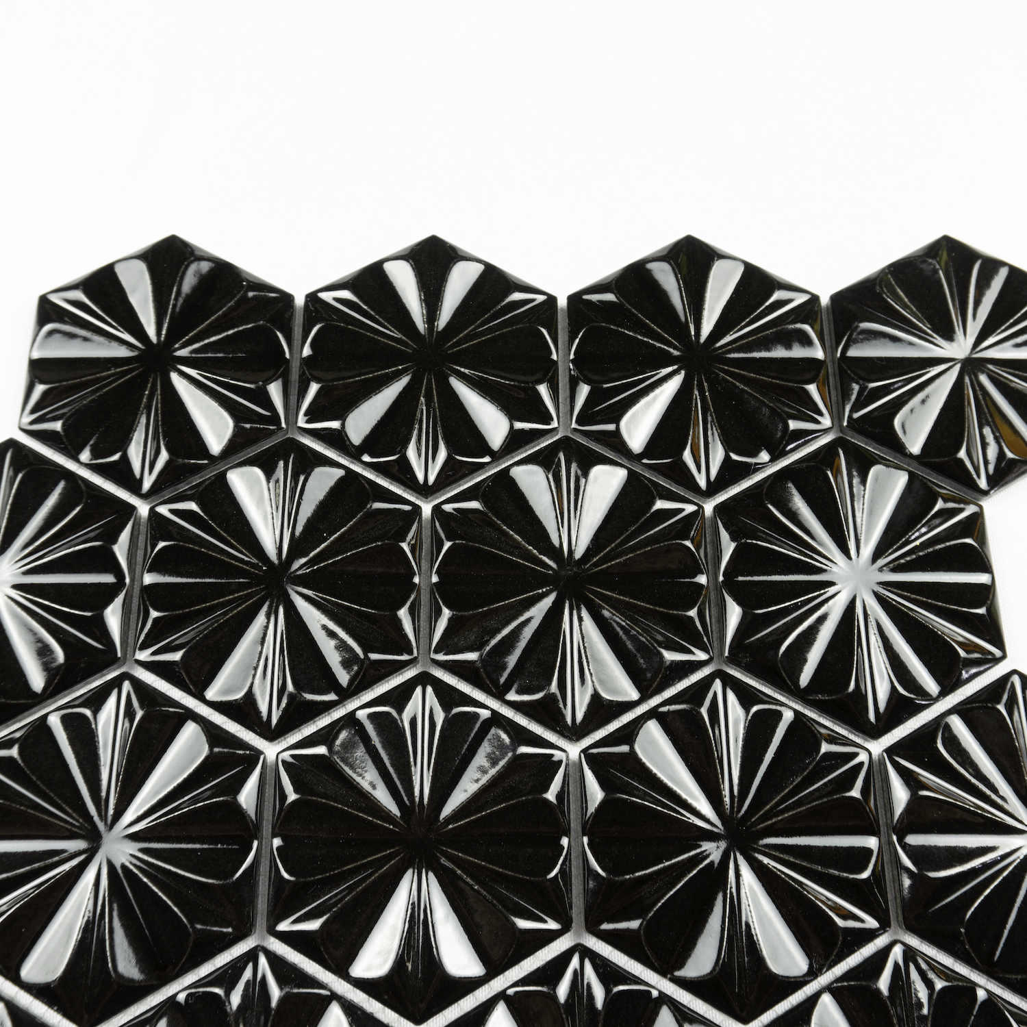 Black Hexagonal Mould Wall Decoration Ceramic Mosaics Ceramic Wall Tiles