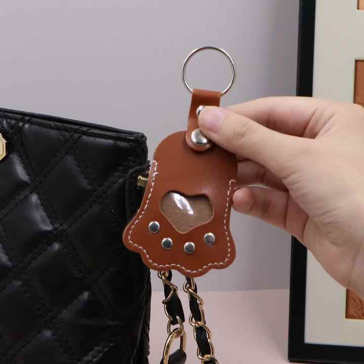 Small Handbag Makeup Mirror Keychain Gifts PU Leather Key Chain