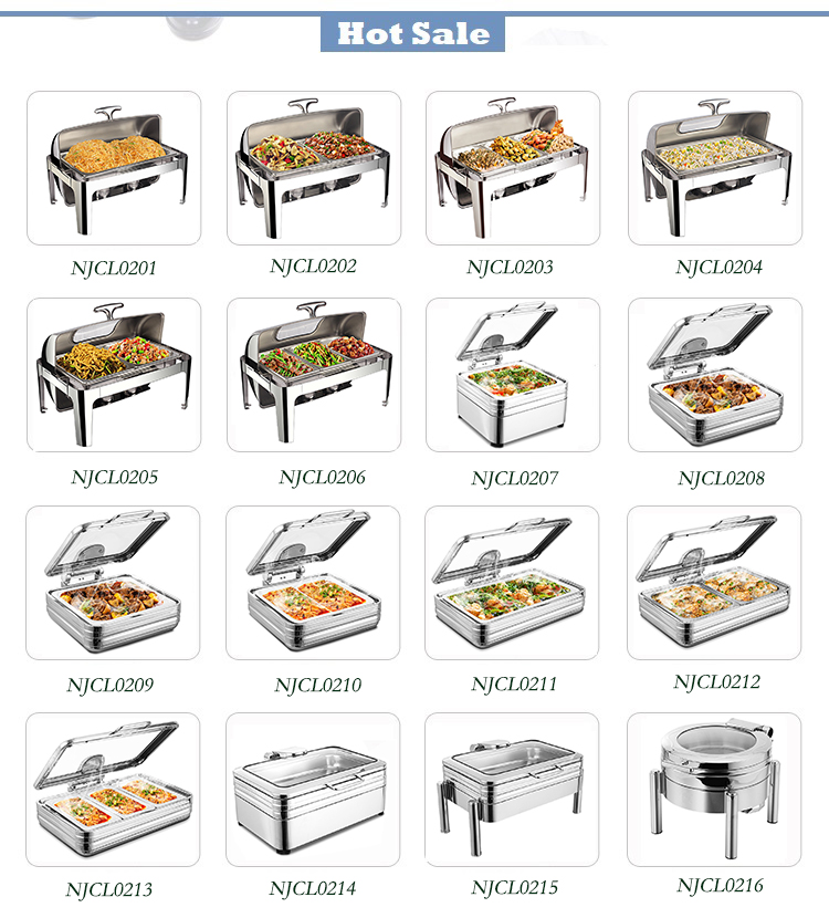 Luxury Roll Top Saving Chafing Dish Dishes Stainless Steel Buffet Food Warmer Display Set