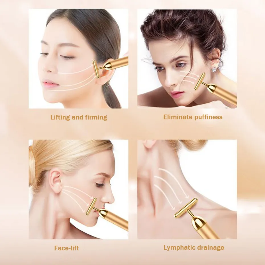 electric micro t shaped face slimming blood vessels removal gold 24k energy beauty bar and personal care