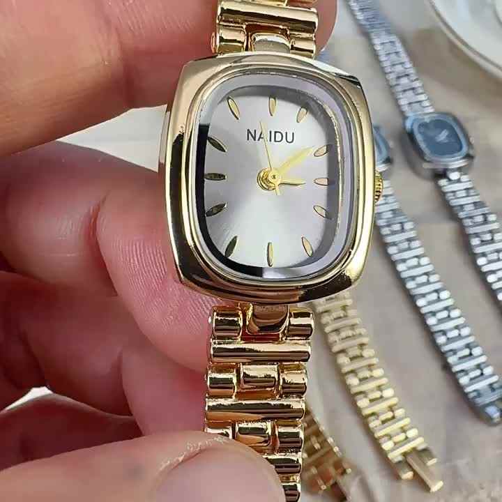 Montre Femme Vintage JSDDE – Cadran Rectangle Sans Chiffres – Bracelet Fin En Métal Or Ou Argent – Mouvement Quartz – Étanche – Dimensions Cadran 23 X 20 Mm - 4
