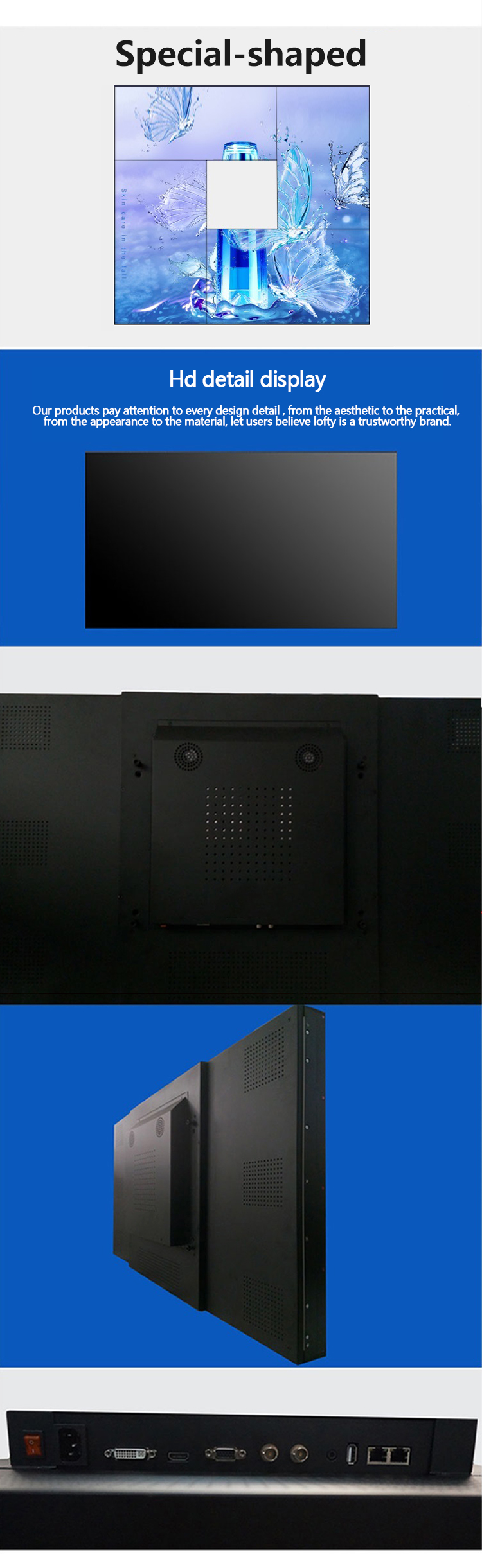 4k LCD Display Conference Room Video Wall 55inch 500 / 700cd/m2