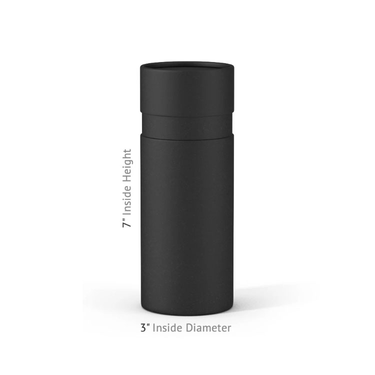 Eco friendly recycled biodegradable custom luxury black paper tube packaging