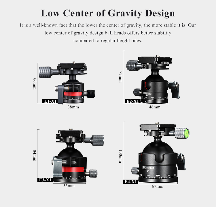 Perfect Quality Professional Camera Ball Head SLR Stand Tripod Head With Quick Mounting Plate