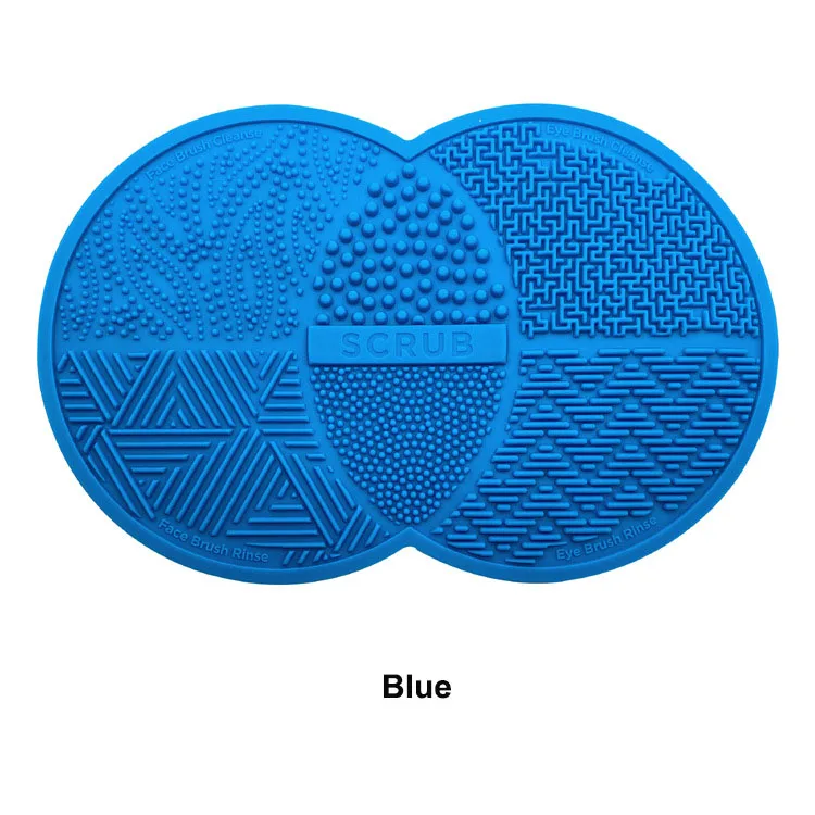 Double circles silicone multi makeup brush cleaner mat cosmetic makeup brush washer with sucking disc