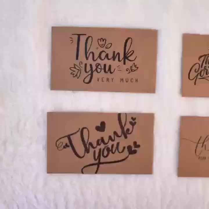 Mobiusea Creation 120 Dankeskarten Aus Kraftpapier – 5,1 X 8,9 Cm, Rustikal Für Kleine Unternehmen & Geschenkverpackung