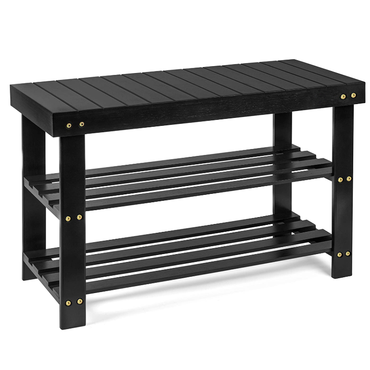 Новый дизайн экологический Прочный ручной работы для хранения всякой всячины гостиная бамбука 3 ряда полок для обуви Скамья