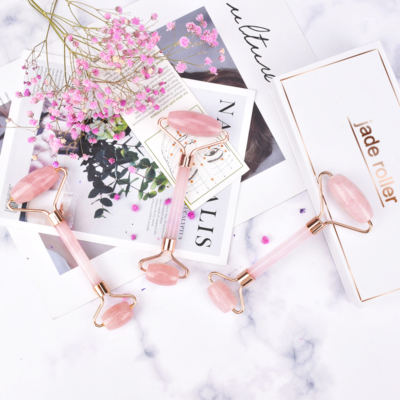 Розовый камень, темно-Пасхальный, антивибрационный массажер для лица, подтяжка кожи, натуральный оригинальный розовый кварц, набор гуаша для лица, Нефритовый ролик